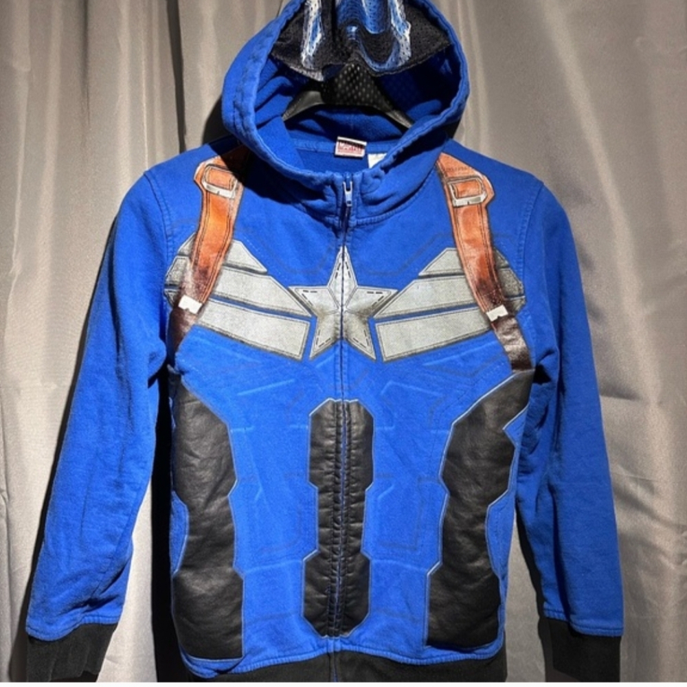 🌞4/20$ Marvel Blue and Black Superhero Costume Hoodie